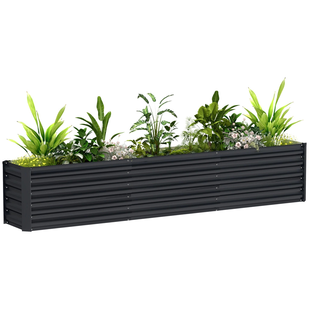 Vaso da giardino rialzato ¨C zephmum ¨C 240x40x45 cm grigio scuro
