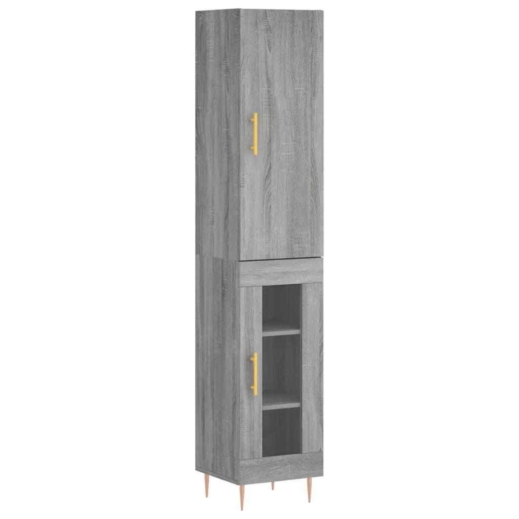 Buffet credenza cassettiera armadio mobile contenitore organizer cucina soggiorno salotto rovere Sonoma alto 34,5 x 34 x 180 cm legno ingegnerizzato grigio 02_0035217