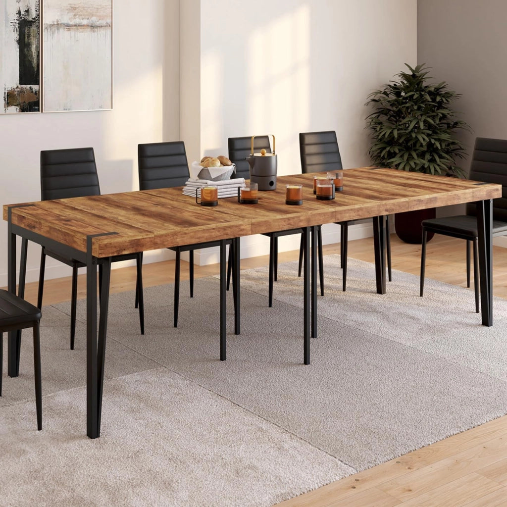 Consolle allungabile AUSTRIA, 10 posti, 235 cm, design industriale