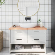 Piano Bagno Marrone 120x40x(2-4) cm Legno Massello Trattato 3156139
