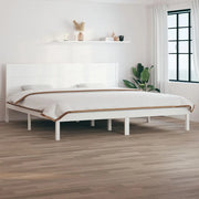 Giroletto senza Materasso Bianco 200x200 cm Legno Massello Pino