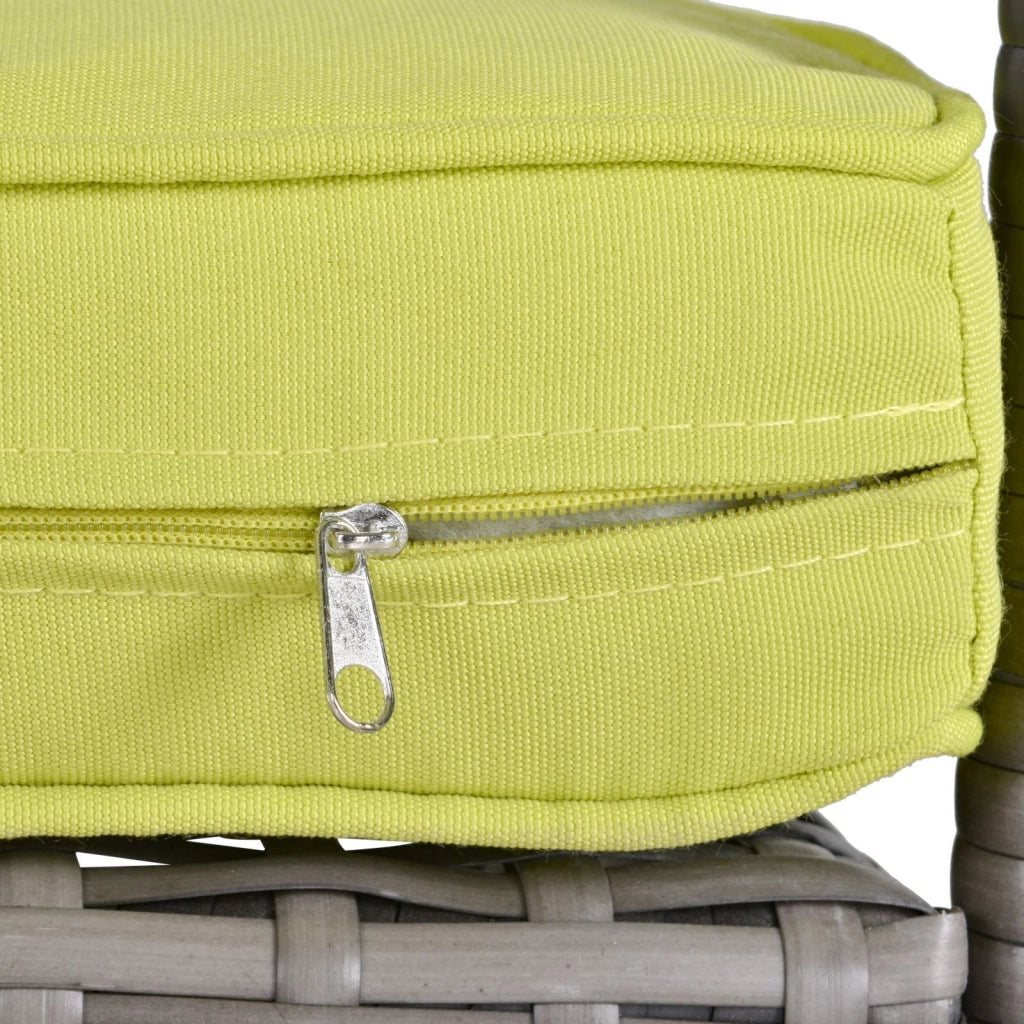 EasyComfort Sedia da Giardino Adironrack con Braccioli e Cuscini, Sedia in Rattan e Acciaio per Interni ed Esterni, 64x80x90 cm, Verde
