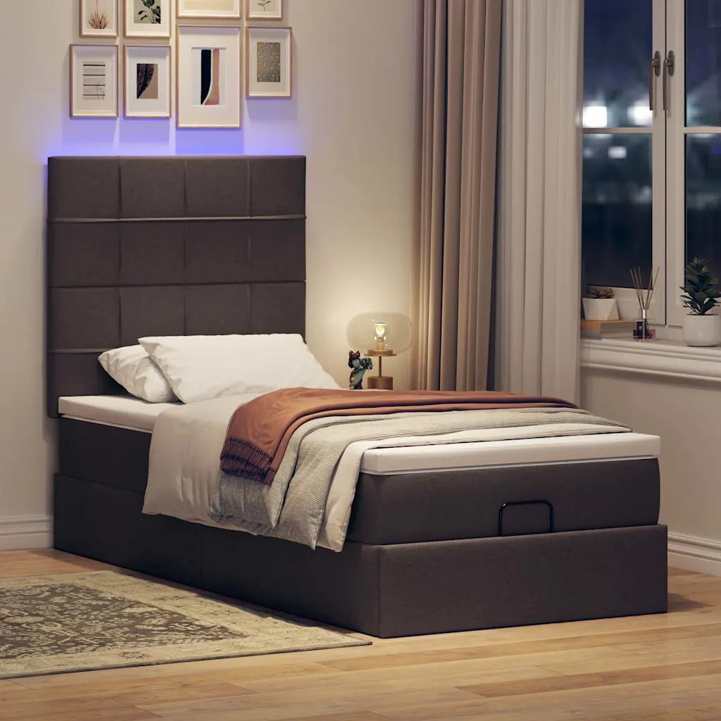 Struttura Letto Pouf con Materasso 80x200 cm in Tessuto 3313964