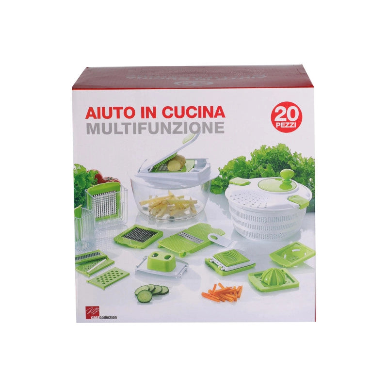 Set di 6 confezioni 20 Pezzi Aiuto In Cucina Bianco/verde Abset Acciaio