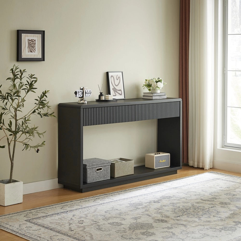Consolle da Ingresso ¨C Minimal ¨C Nero 2 cassetti ripiano 150 cm