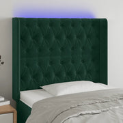 Testiera a LED Verde Scuro 103x16x118/128 cm in Vellutocod mxl 73892