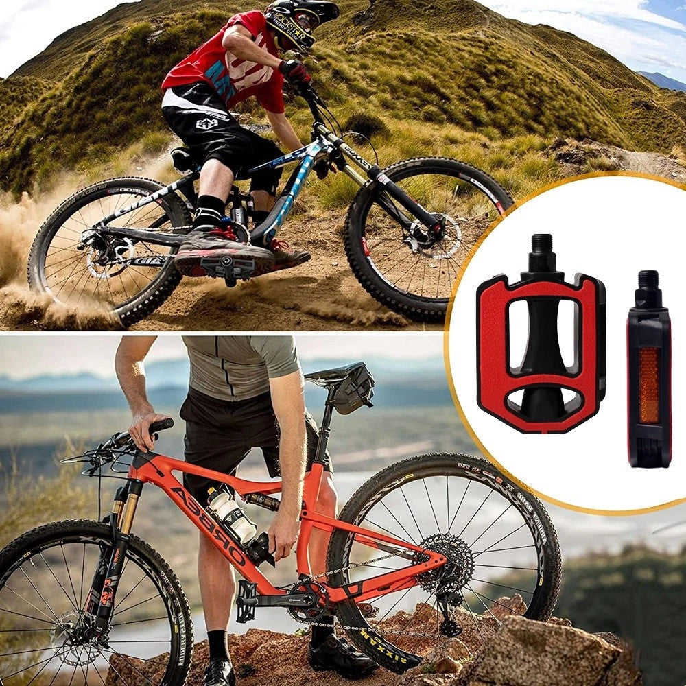Trade Shop - Coppia Pedali Per Bicicletta Con Riflettori Laterali Attacco Universale Xc-2512 -