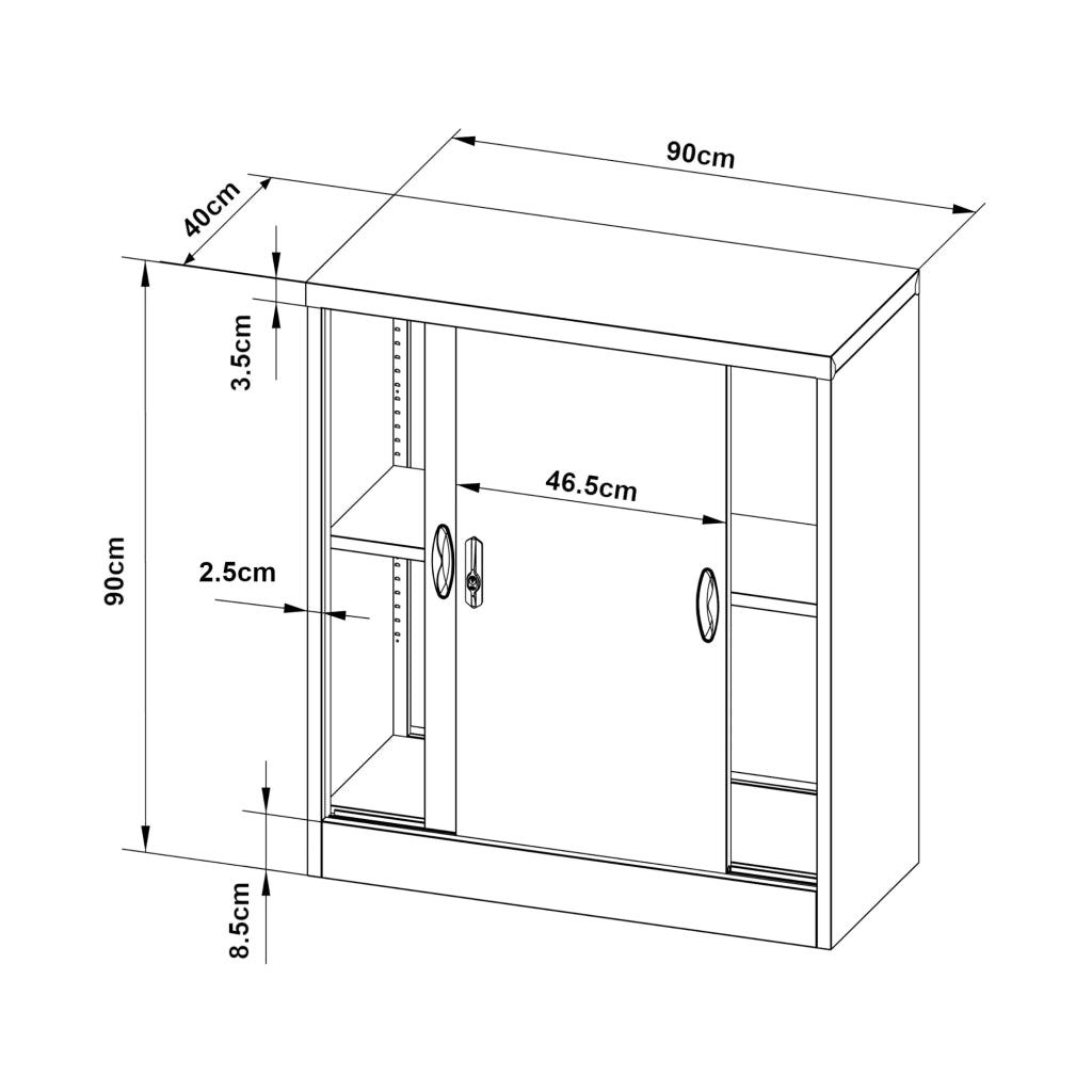 Armadio spogliatoio per ufficio mobile contenitore per ufficio officina camera da letto armadio ufficio in acciaio rieti acciaio laccato 90 x 40 x 90 cm grigio chiaro 03_0008814