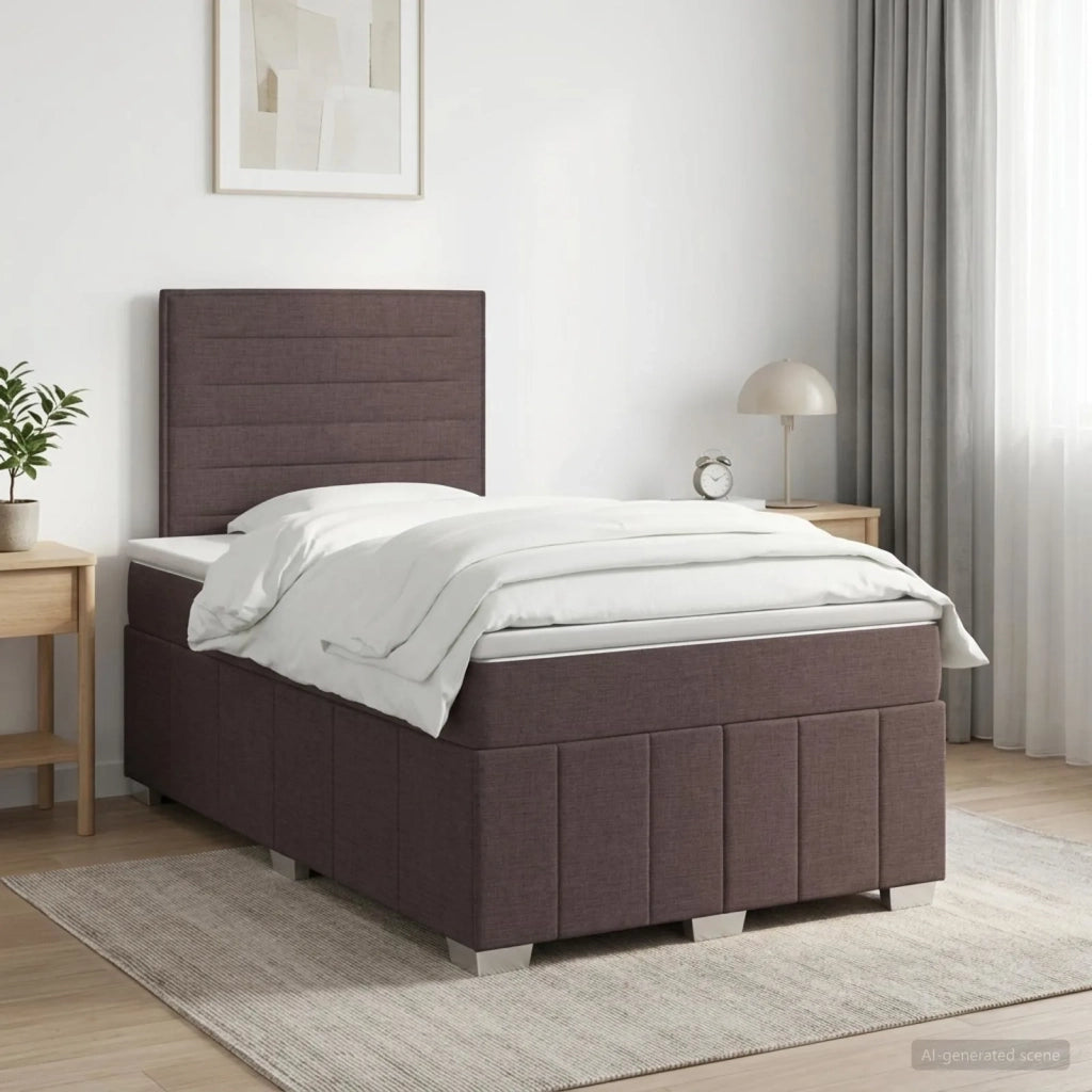 Letto box spring con materasso Marrone Scuro 120 x 190 cm 3454088