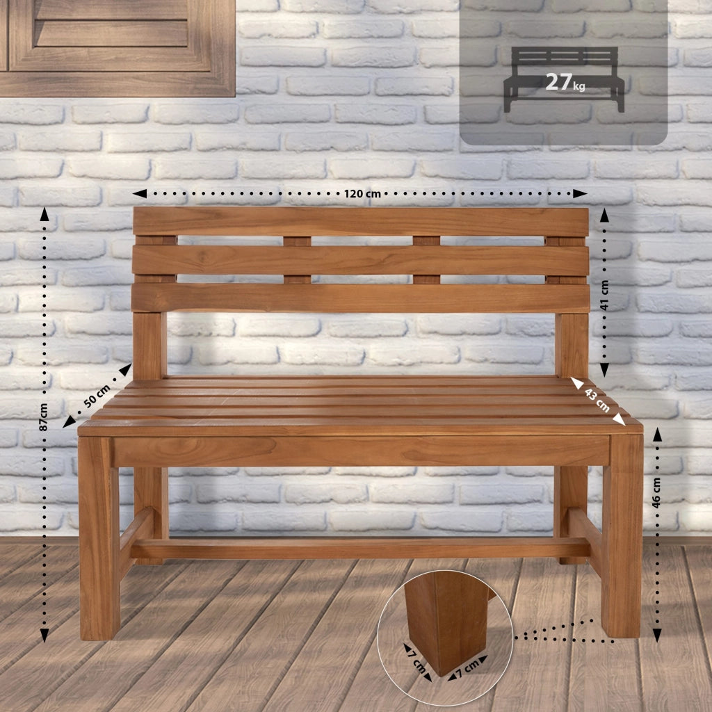 Panca in teak Augusta 120 cm