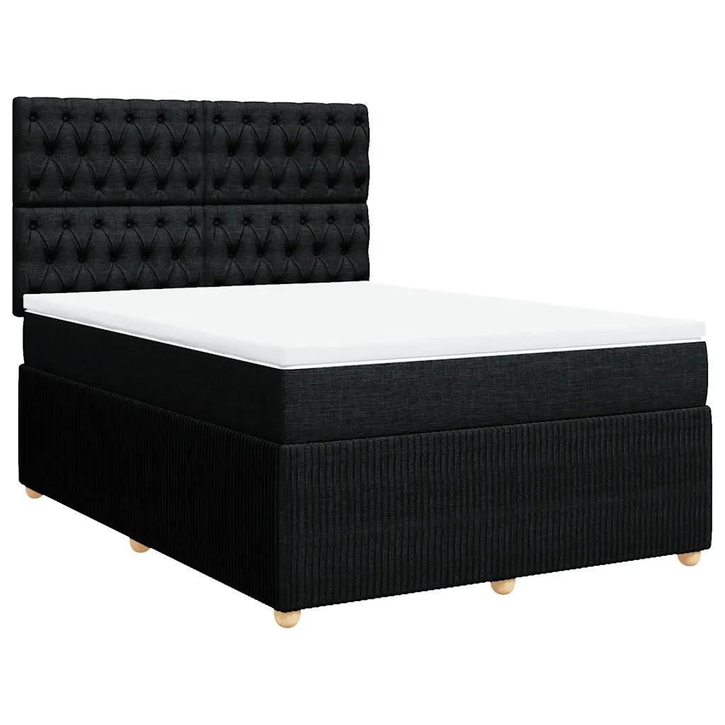 Giroletto a Molle con Materasso Nero 140x190 cm in Tessuto 3294360
