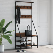 Appendiabiti con Porta Scarpe Rovere Marrone 80x40x184 cm 837866
