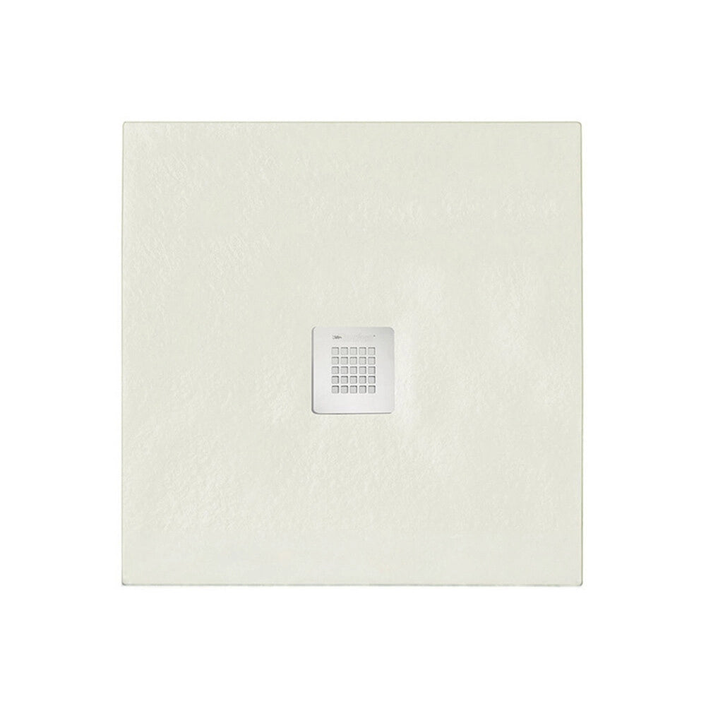 Piatto doccia 80x80 in marmoresina effetto pietra beige riducibile Ten
