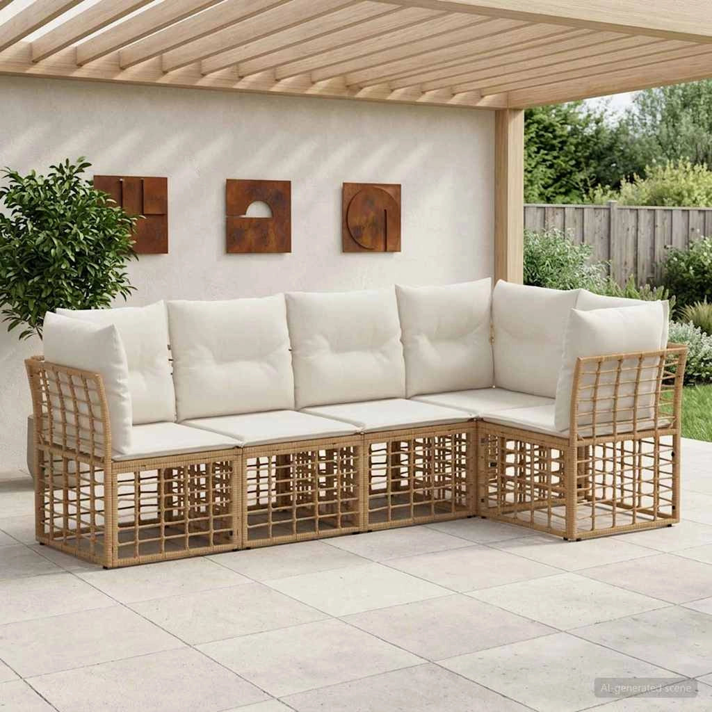 Set di divani da esterno Naturale Poliestere 3437468