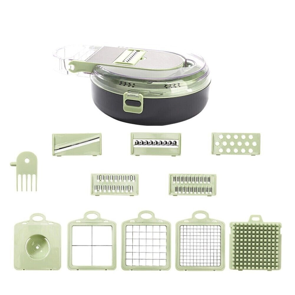 Affettatrice manuale affetta taglia verdure 9 in 1 mandolina con cestello