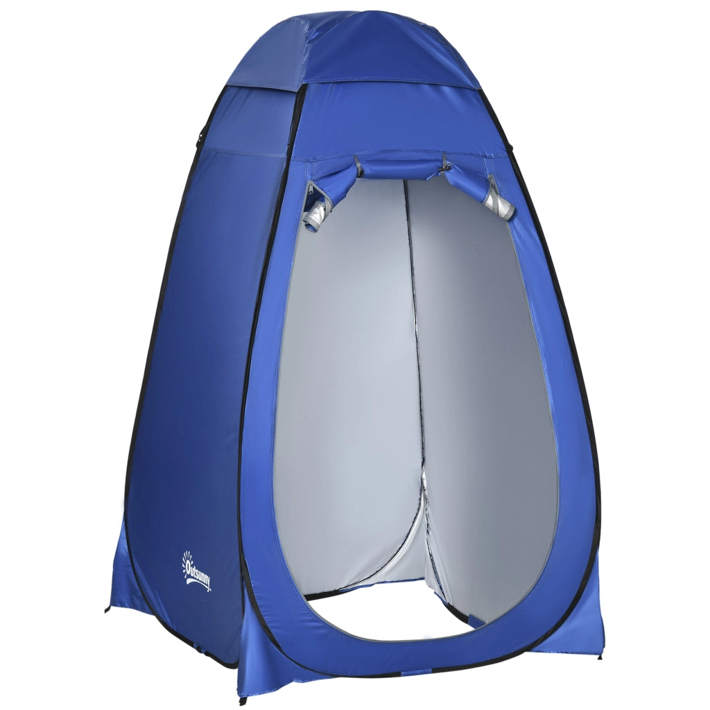 Tenda WC a piega; 120 x 120 x 190 cm; tenda doccia mobile da campeggio; tenda per il cambio con tasca interna; cabina doccia; poliestere; blu scuro