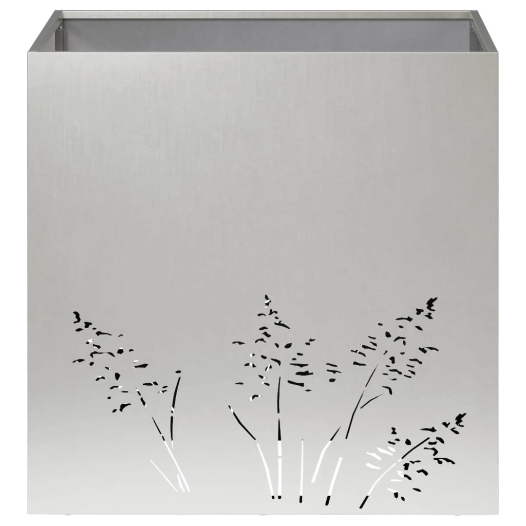 Vaso da giardino 2 pz Argento 50 x 50 x 49 cm Acciaio Inox 8005801