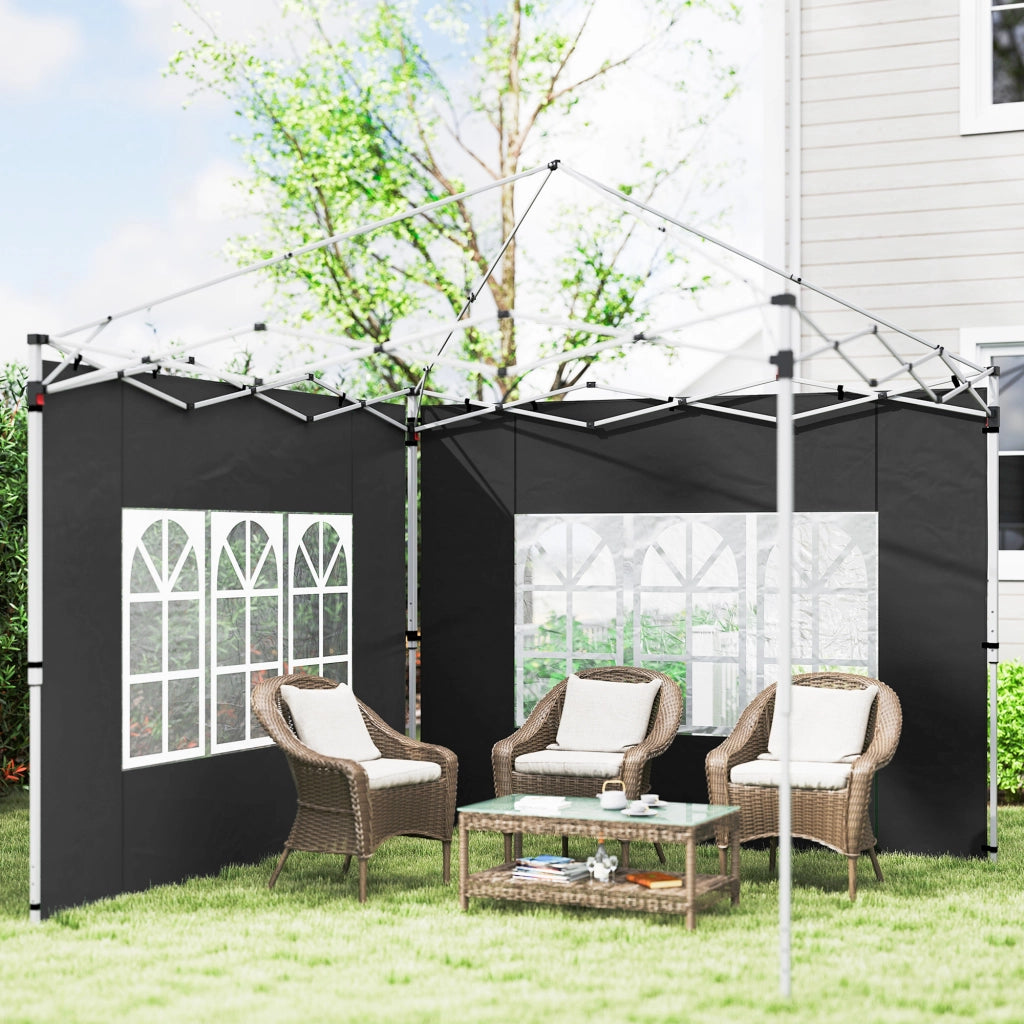 Pannelli laterali per gazebo 3x3 m ¨C zephmum ¨C 295x195 cm nero