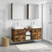 Set di mobili per il bagno 5 pcs Rovere Fumo 3406811