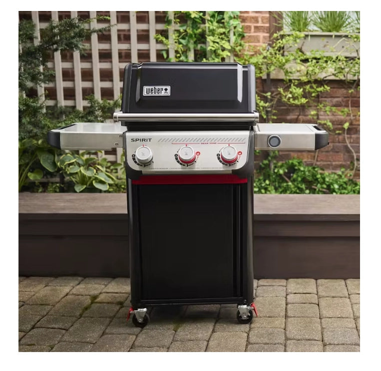 Weber 1500906 spirit ep-325 bbq barbecue a gas con 3 bruciatori sear zone e 2 ripiani laterali, dotato di termometro digitale