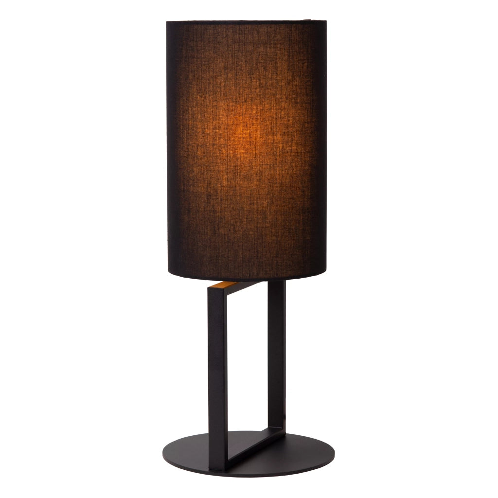 Lampada tavolo nera paralume 50 cm E27 Herman Lucide