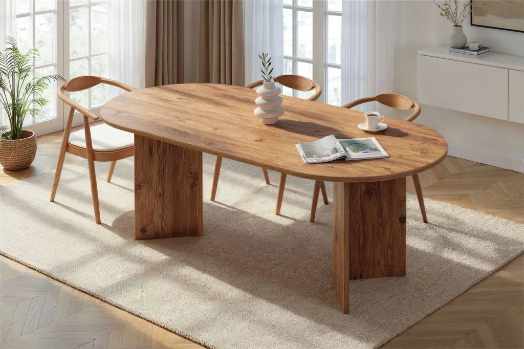 Tavolo da pranzo in legno "Sabella" 200 x 90 x 75 cm - Pino Atlantico