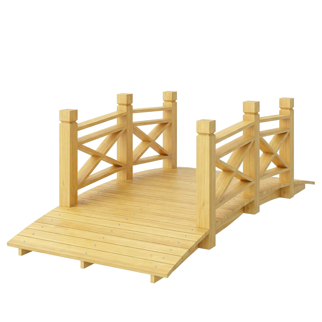 Ponticello da Giardino in Legno ¨C zephmum ¨C Naturale 174x78x57.5 cm