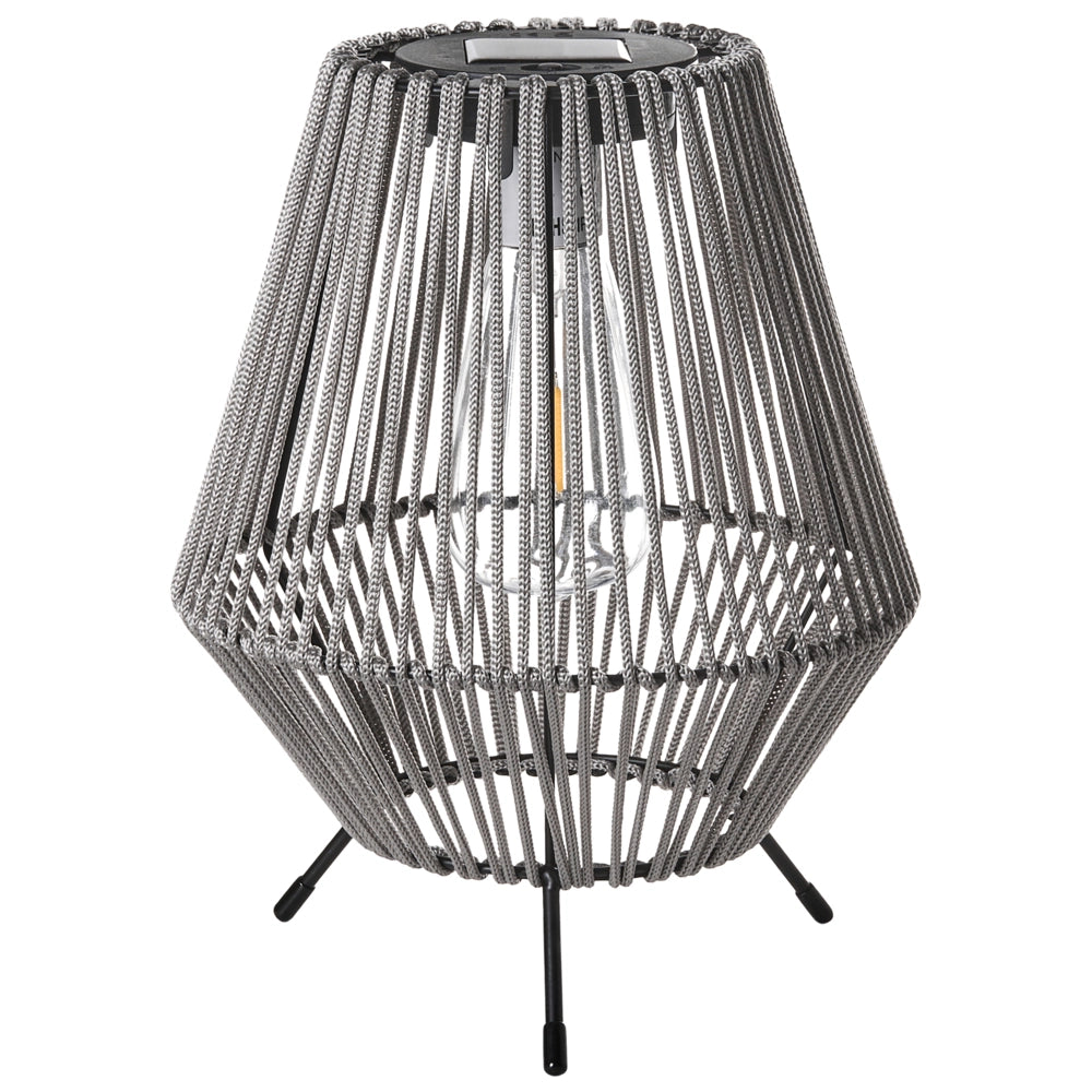 Set di 2 lanterne LED Grigio Materiale sintetico A basso consumo energetico Ferro Pannello solare Per interni ed esterni Stile industriale