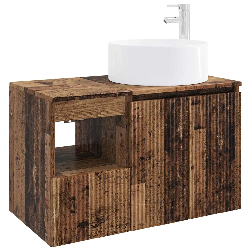 Set di mobili per il bagno 2 pz Legno antico 3404112