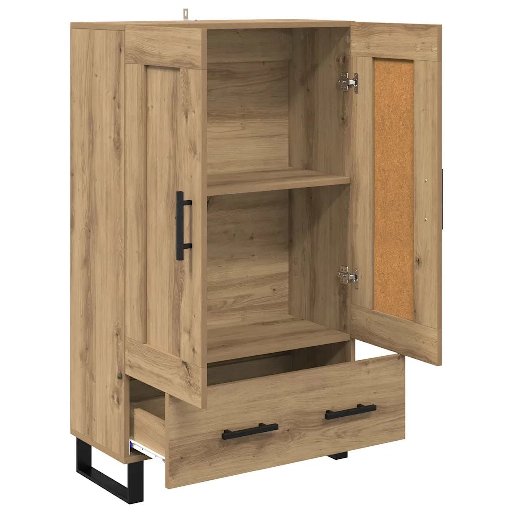 Credenza | Madia | Buffet da pranzo | Armadio da pranzo con cassetto Rovere artigianale 69,5 x 31 x 115 cm