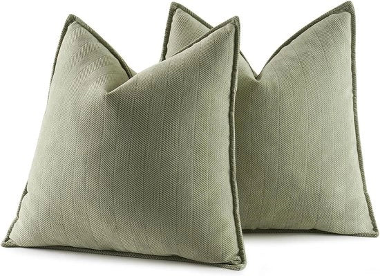 Set di 2 cuscini in tessuto a motivi con disegno a quadri - 45 x 45 cm - Adatto per camera da letto e soggiorno