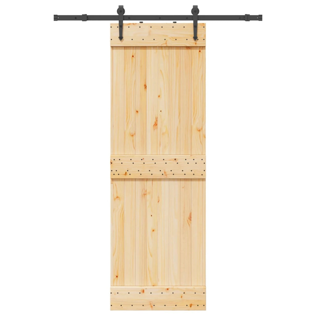 Porta scorrevole NARVIK Naturale e Nero 70 x 210 cm (152,5 cm)