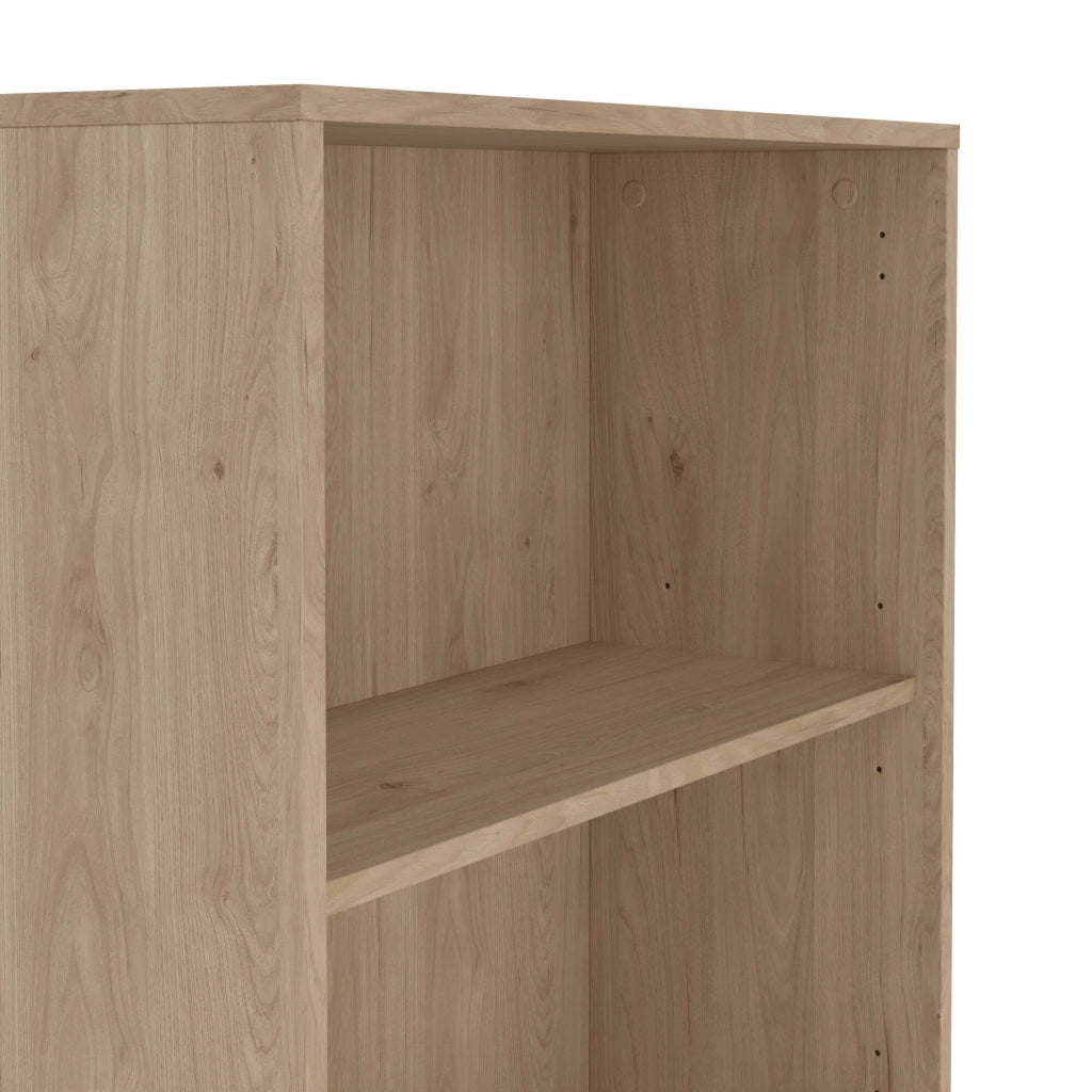 Libreria Arancio, Scaffale da ufficio, Mobile portalibri, Biblioteca, 80x34 h205 cm, Rovere e Bianco