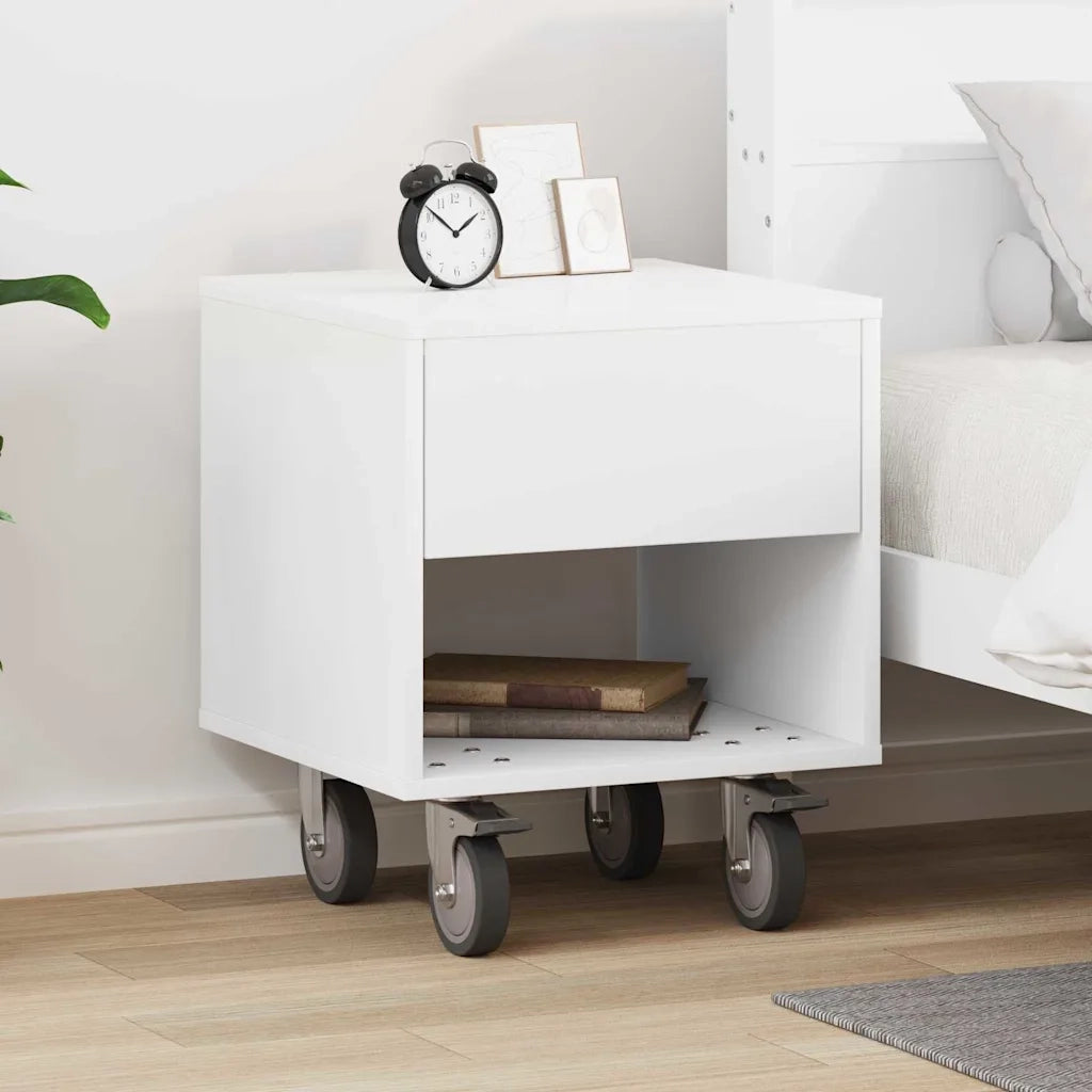 Comodino Bianco 40,5 x 40 x 48 cm Legno multistrato