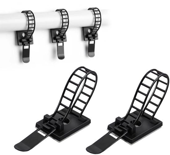 Cablettes in Nylon 100 pezzi - Flessibili - Clip per cavi autoadesivi - Organizzatore di cavi - Viti - Per uso domestico/ufficio