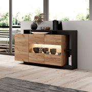 Madia Hafa, Credenza 7 Ripiani, 155x44x94h cm Marrone Rovere