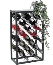 Wine Rack in Metallo Nero per 20 Bottiglie - Design Moderno con Stante 68 cm