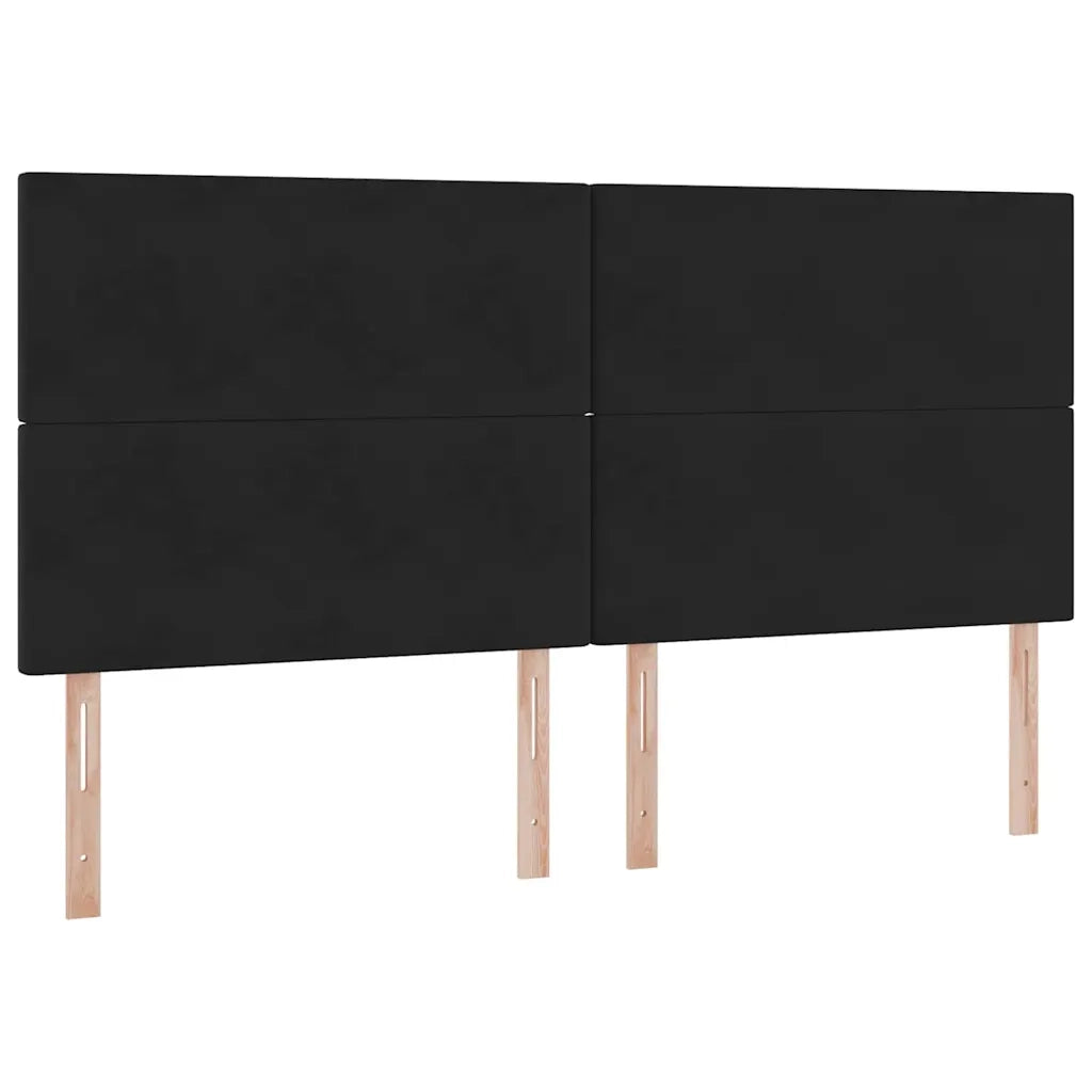 Letto con contenitore e materasso Nero 200 x 200 cm Velluto 3371993