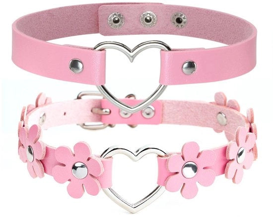 Collezione di Choker - Stile Rock Retro - Accessori Donna Moderni - 40 cm - Pelle Artificiale - Ideale per Look Gotico e Punk