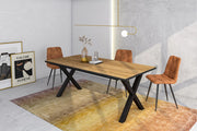 Tavolo da Pranzo, 194x90x74 cm, Per 10 persone, Tavolo Cucina, Rovere e nero