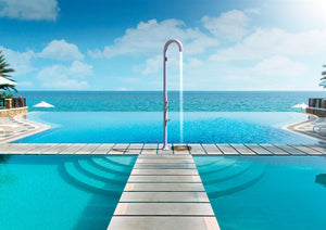 Doccia da Esterno Giardino Miscelatore Deviatore e Doccetta Mobile Arkema Funny Yin Blu