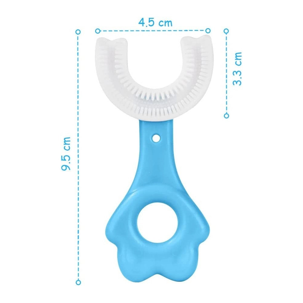 Trade Shop - 2 Pz Spazzolino Da Denti Per Bambini 2-6 Anni A Forma Di U Setole In Silicone -