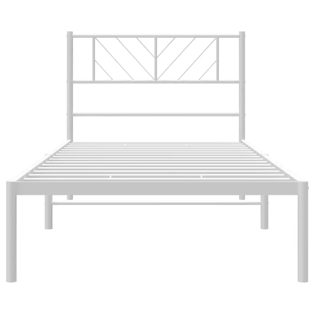 Giroletto senza Materaso con Testiera Metallo Bianco 75x190 cm
