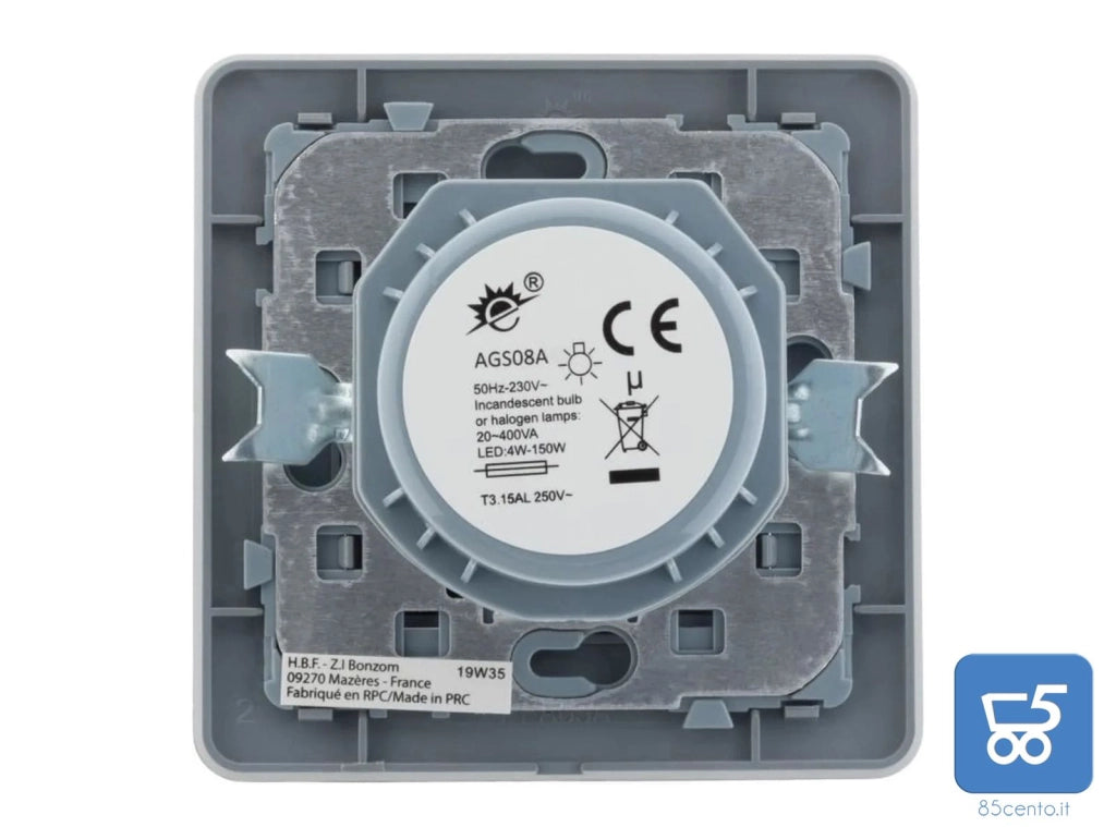 Dimmer a Parete Rotativo Bianco con Compatibilità LED 4W - 150W - Artezo
