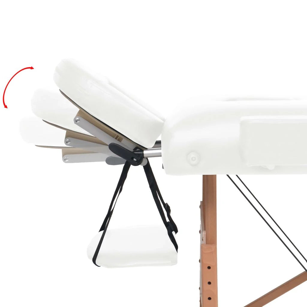 Lettino da massaggio pieghevole a 2 sezioni spessore 10 cm bianco 02_0001866