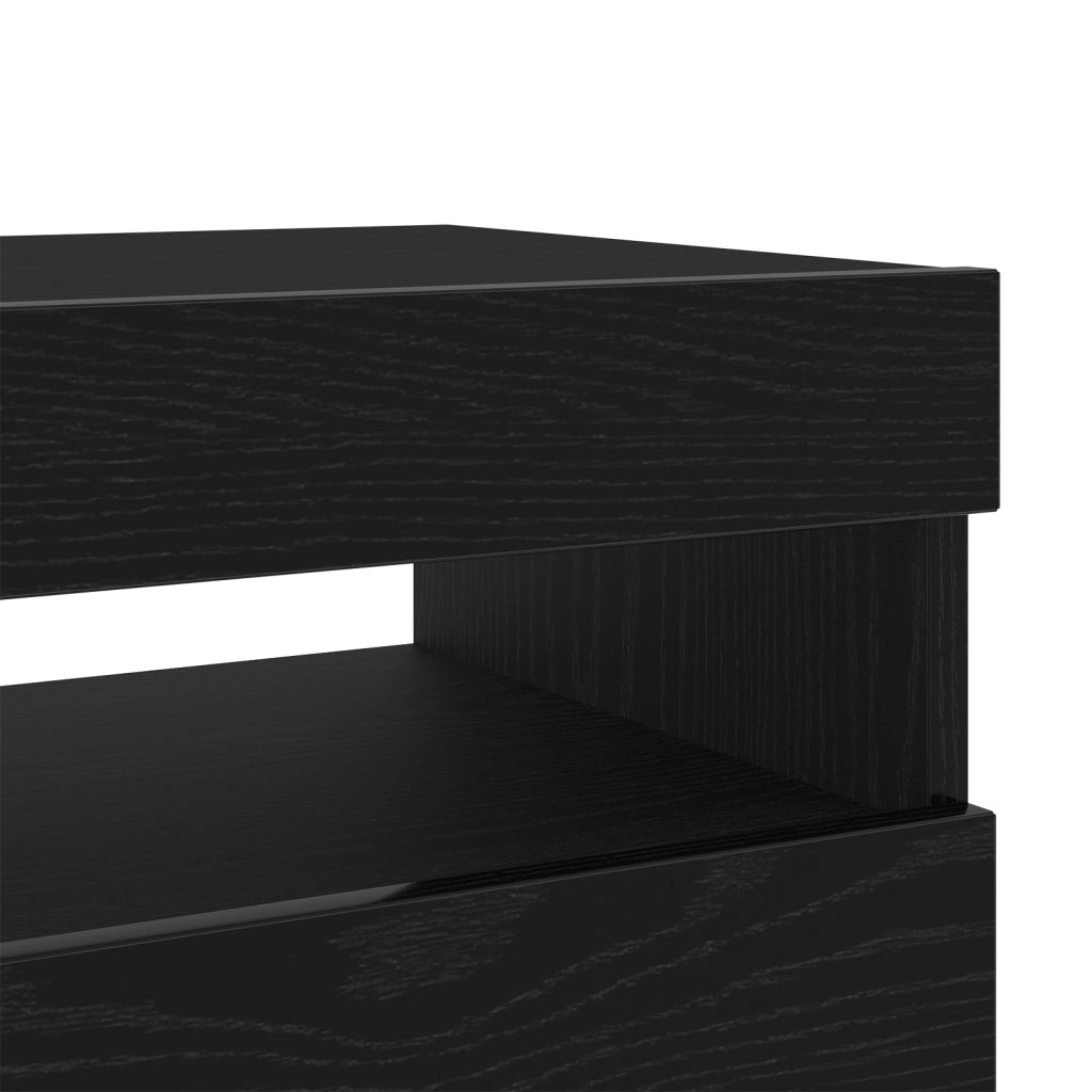 Mobile TV  con luci LED Rovere Nero 100x35x40 cm in legno ingegnerizzato