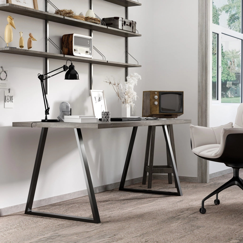 Gambe per Tavolo Trapezoidali in Acciaio ¨C Zephmum ¨C Nero, 70x5x72 cm