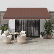 Tenda da Sole Retrattile Automatica con LED Marrone 400x350 cm