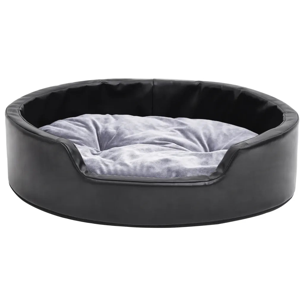 Lettino per Cani Nero e Grigio 69x59x19 cm Peluche e Similpelle 171253