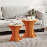 vidaXL Tavolino da salotto 2 pcs Cera marrone 46 x 46 x 47 cm